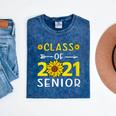 Class Of 2021 Senior Graduation Sunflower Mineral Wash Tshirts Mineral Navy