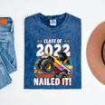 Class Of 2022 Monster Truck Graduation Cap Retro Sunset Boy Mineral Wash Tshirts Mineral Navy