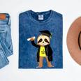 Class Of 2022 Sloth Graduation Masters College High School Mineral Wash Tshirts Mineral Navy