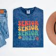 Class Of 2023 Senior 2023 Graduation Retro Seniors Mineral Wash Tshirts Mineral Navy