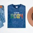 Class Of 2024 College High School Graduation Mineral Wash Tshirts Mineral Navy