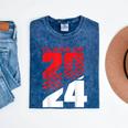 Class Of 2024 High School Senior Graduation Red Sports Style Mineral Wash Tshirts Mineral Navy