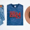 Class Of 2024 Senior Back To School Vintage Graduation Tee Mineral Wash Tshirts Mineral Navy