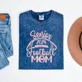 Class Of 2024 Senior Football Graduation Mom Mineral Wash Tshirts Mineral Navy