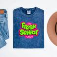 Class Of 2024 Senior Fresh Retro 90s TV Style Graduation Mineral Wash Tshirts Mineral Navy