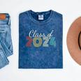 Class Of 2024 Senior Graduate 2024 Graduation Mineral Wash Tshirts Mineral Navy