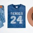 Class Of 2024 Senior Graduation Tee Back To School Vintage Mineral Wash Tshirts Mineral Navy