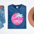 Class Of 2024 Senior Pink Retro Classic Girl Grad Graduation Mineral Wash Tshirts Mineral Navy