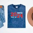 Class Of 2024 Senior Year Boys Girls School Graduation Mineral Wash Tshirts Mineral Navy
