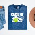 Class Of 2025 Graduation Senior Tennis Player Mineral Wash Tshirts Mineral Navy