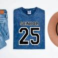 Class Of 2025 High School Senior 25 On Back Graduation Mineral Wash Tshirts Mineral Navy