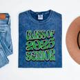 Class Of 2025 Senior Green Student Graduation Mineral Wash Tshirts Mineral Navy