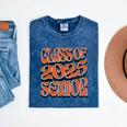 Class Of 2025 Senior Orange And Student Graduation Mineral Wash Tshirts Mineral Navy