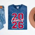 Class Of 2026 Graduation Red With Varsity Letters Mineral Wash Tshirts Mineral Navy