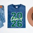 Class Of 2026 Graduation Varsity Green And On The Back Mineral Wash Tshirts Mineral Navy