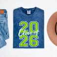 Class Of 2026 Graduation Varsity Lime Green Letters Mineral Wash Tshirts Mineral Navy