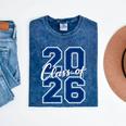 Class Of 2026 Graduation Varsity Navy Blue Letters Premium Tri-Blend Mineral Wash Tshirts Mineral Navy