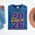 Class Of 2026 Graduation Varsity Purple And Yellow Letters Mineral Wash Tshirts Mineral Navy