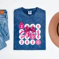Class Of 2026 Senior Coquette Pink Bow Graduation Family Premium Tri-Blend Mineral Wash Tshirts Mineral Navy