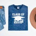 Class Of 2028 T-Shirt School Graduation Pride Tee Mineral Wash Tshirts Mineral Navy