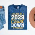 Class Of 2029 Count Down Fun First Day 8th Grade Graduation Mineral Wash Tshirts Mineral Navy