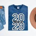 Class Of 2029 Graduating School Class Of 2029 Graduation Mineral Wash Tshirts Mineral Navy