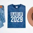 Class Of 2029 Shirt Senior 2029 Graduation Mineral Wash Tshirts Mineral Navy