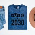 Class Of 2030 Shirt Graduation Mineral Wash Tshirts Mineral Navy