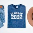 Class Of 2032 32 School Tee Shirt Graduation Class Party Mineral Wash Tshirts Mineral Navy