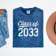 Class Of 2033 Grow With Me Graduation Mineral Wash Tshirts Mineral Navy