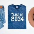 Class Of 2034 Grow With Me First Day Of School Graduation Mineral Wash Tshirts Mineral Navy