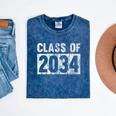 Class Of 2034 Preschool Graduation Pre-K Kindergarten Kids Mineral Wash Tshirts Mineral Navy