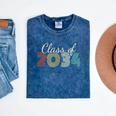 Class Of 2034 Senior Graduate 2034 Graduation Mineral Wash Tshirts Mineral Navy