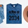 Class Of 2034 Shirt Graduation Mineral Wash Tshirts Mineral Navy