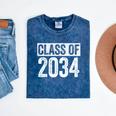 Class Of 2034 Shirt Senior 2034 Graduation Mineral Wash Tshirts Mineral Navy