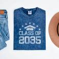 Class Of 2035 Grow With Me Graduation Back To School Mineral Wash Tshirts Mineral Navy