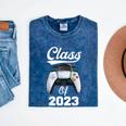 Class Of Gamer 2023 Shirt Graduation Game Boy Graduate Mineral Wash Tshirts Mineral Navy