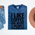I Like Coffee & May Be 3 People Coffee Lover Introvert Mineral Wash Tshirts Mineral Navy