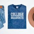 College Graduate Shirt Graduation Tee Distressed Mineral Wash Tshirts Mineral Navy