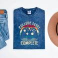 College Level Complete Class Of 2026 Gamer Graduation Grad Mineral Wash Tshirts Mineral Navy