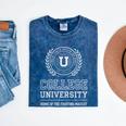 College University School Parody Students Graduation Mineral Wash Tshirts Mineral Navy