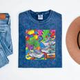 Colorful Kidcore 90s Nostalgia Meme Sneakers Robot Toy Slime Mineral Wash Tshirts Mineral Navy
