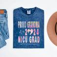 Colorful Proud Grandma 2024 NICU Graduate Baby Graduation Mineral Wash Tshirts Mineral Navy