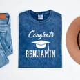 Congrats Benjamin College High School Graduation Mineral Wash Tshirts Mineral Navy