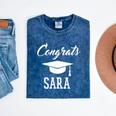Congrats Sara College High School Graduation Mineral Wash Tshirts Mineral Navy