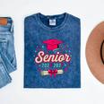 Coquette Pink Bow Senior 2026 2027 Graduation Mineral Wash Tshirts Mineral Navy