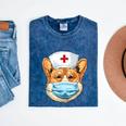 Corgi Dog Nurse RN Nursing School Graduation Mineral Wash Tshirts Mineral Navy