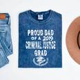 Criminal Justice Grad Proud Dad Vintage Graduation T Shirts Mineral Wash Tshirts Mineral Navy