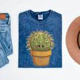 Cute Golden Barrel Cactus Introvert Distressed Mineral Wash Tshirts Mineral Navy Cute Golden Barrel Cactus Introvert Distressed Mineral Wash Tshirts Mineral Navy