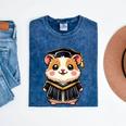 Cute Hamster Graduation Mineral Wash Tshirts Mineral Navy